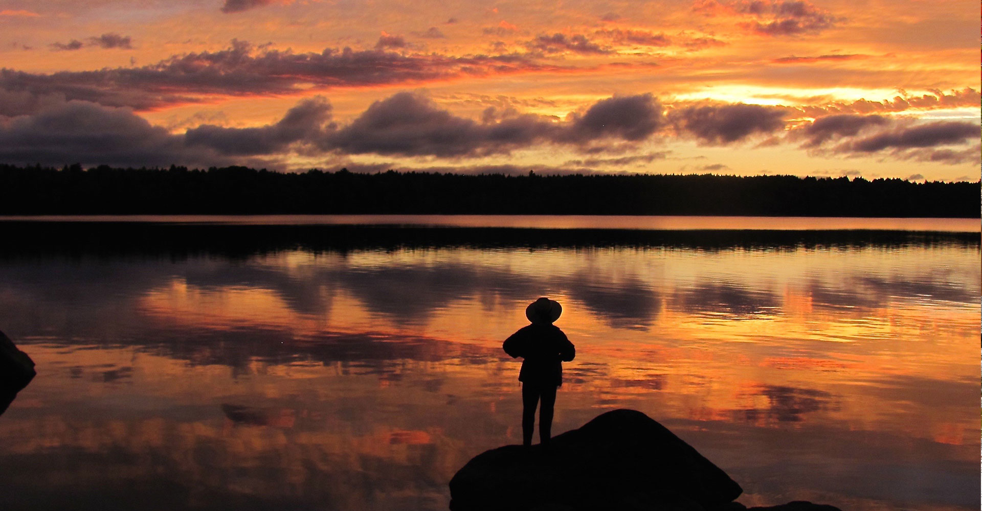 Sunset over the lake, New Brunswick