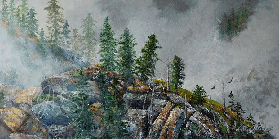Mountain Fog And Eagles